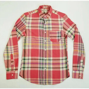J. Crew Size Slim XS Men's Indian Madras Button Down Long Sleeve Check Shirt